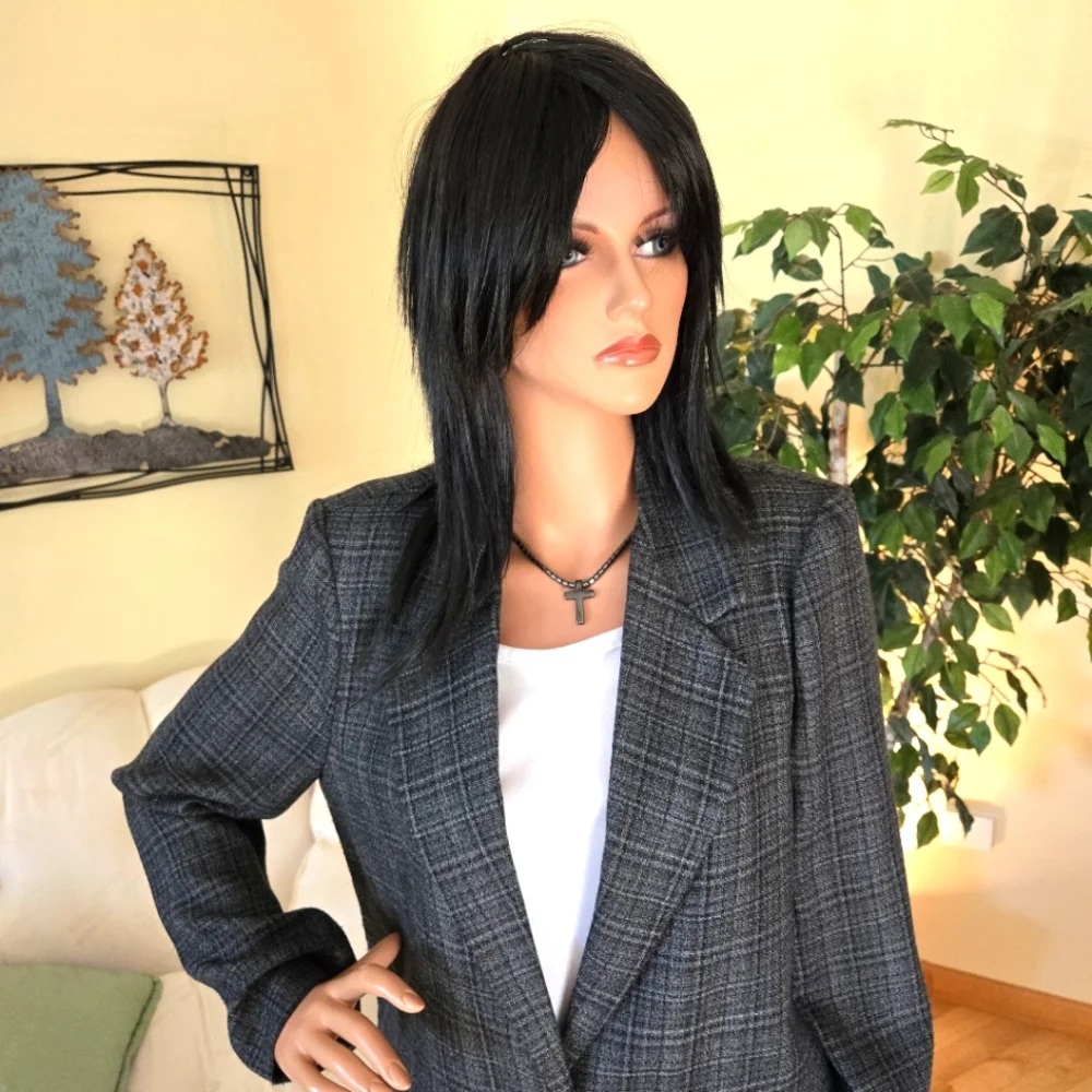 Alice Stuart Grey Plaid Woman's Jacket/Blazer Size Small - Picture 2 of 12